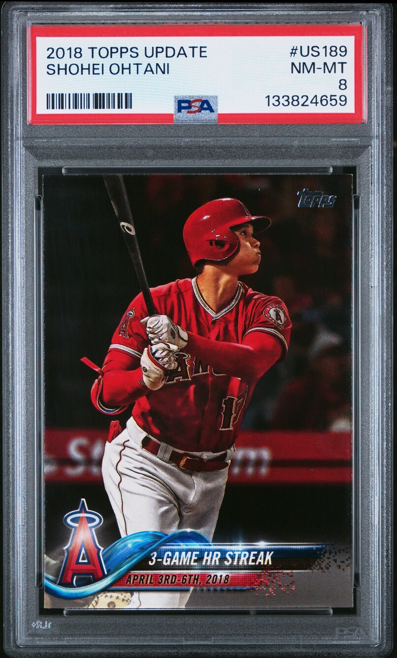 2018 Topps Update #US189 3-Game HR Streak Shohei Ohtani PSA 8 NM-MT